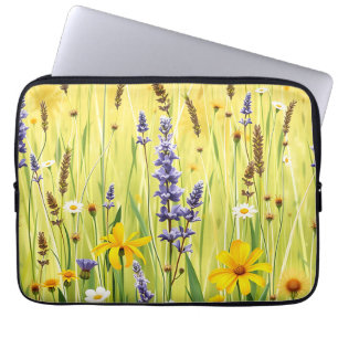 Wildflower Meadow Summer Pattern Laptop Sleeve