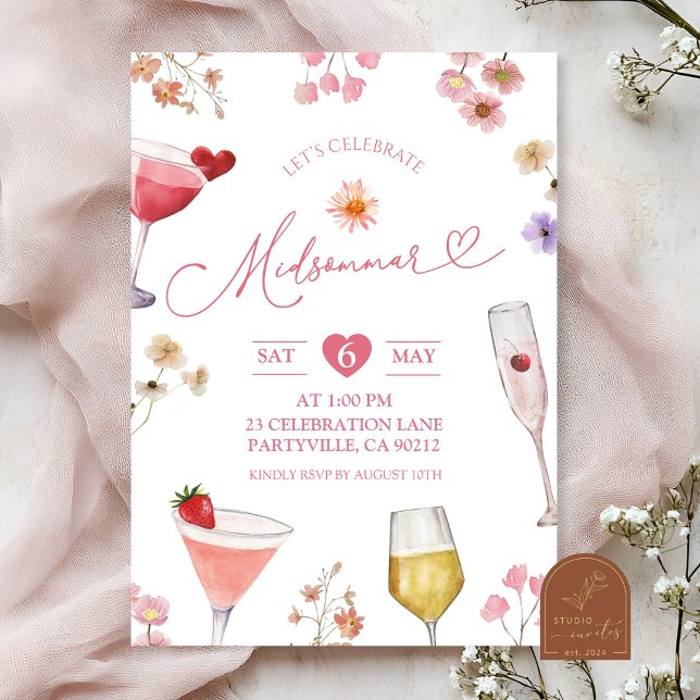 Wildflower Meadow Summer Sweden Midsommar Party Invitation (Creator Uploaded)