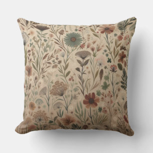 Wildflower Meadow Throw Pillow