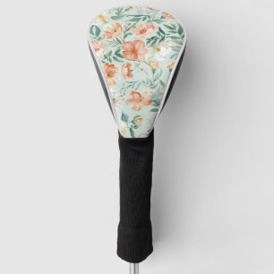 Wildflower Meadow Watercolor Blue Floral Pattern Golf Head Cover