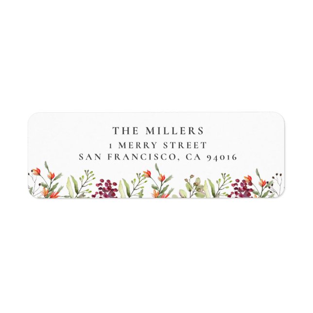 Wildflower Meadow Wedding Address Labels (Front)