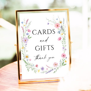 Wildflower Meadow Wedding Cards & Gifts Sign