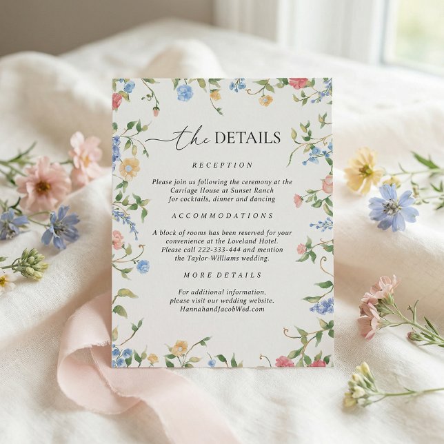 Wildflower Meadow Wedding Details Enclosure Card (Creator Uploaded)