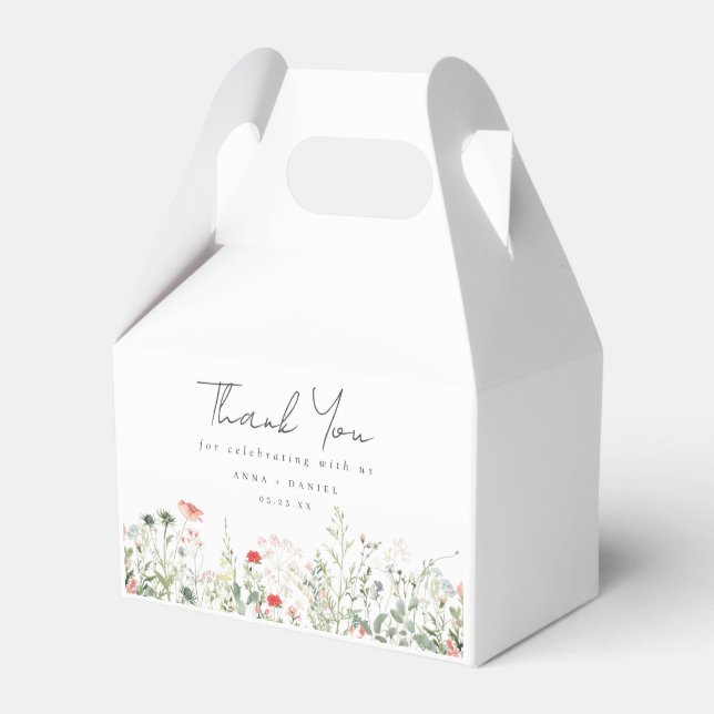 Wildflower Meadow Wedding Favor Box (Front Side)