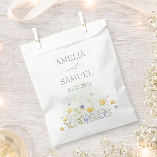 Wildflower Meadow Wedding Favour Bag (Clipped)
