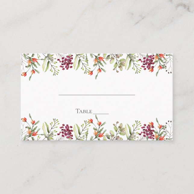 Wildflower Meadow Wedding Place Card (Front)