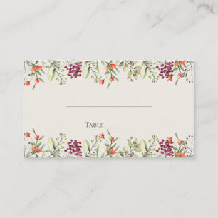 Wildflower Meadow Wedding Place Card - Ecru