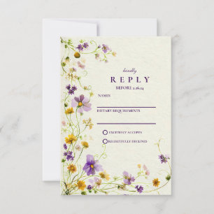 Wildflower Meadow Wedding RSVP Card