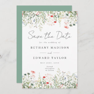 Wildflower Meadow Wedding Save The Date