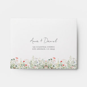 Wildflower Meadow Wedding Self-Addressed RSVP Envelope