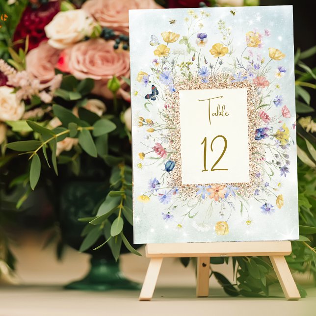 Wildflower Meadow Wedding Table Number (Creator Uploaded)