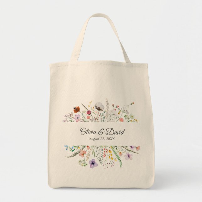 Wildflower Meadow Wedding Tote Bag (Front)
