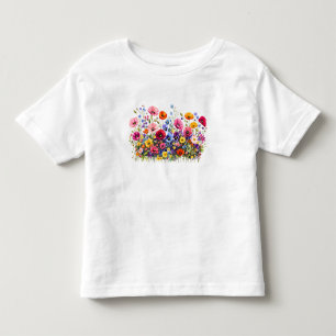 Wildflower Meadow with natural watercolor blooms Toddler T-shirt