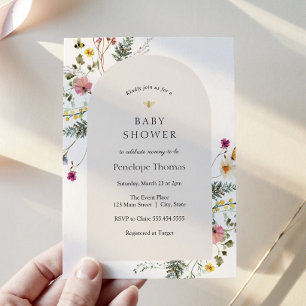 Wildflower Meadows Baby Shower Arch Invitation