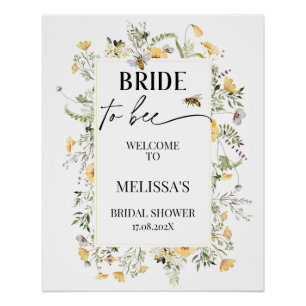 Wildflower Meant To Bee Bridal Shower Welcome Sign