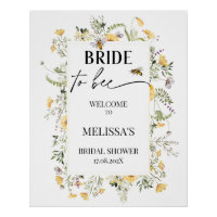 Wildflower Meant To Bee Bridal Shower Welcome Sign