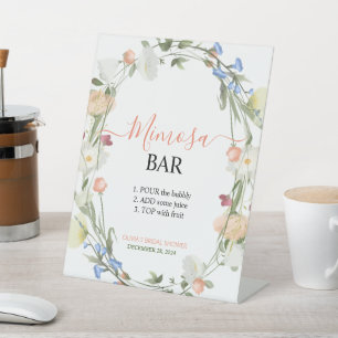 Wildflower Mimosa Bar Pedestal Sign