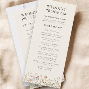 Wildflower Minimalist Typography Wedding Program