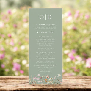 Wildflower Minimalist Typography Wedding Program
