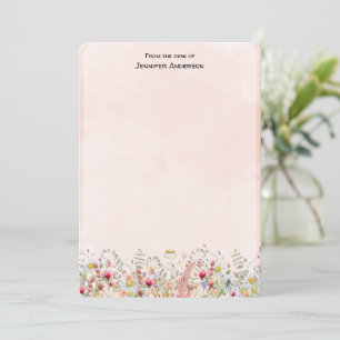 Wildflower Modern Botanical Floral Personalized Card