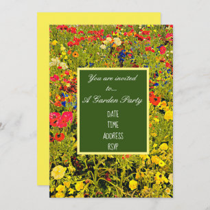 Wildflower modern design garden party invitation