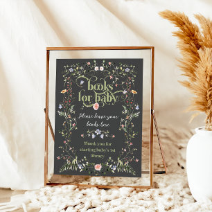 Wildflower Modern Floral Baby Shower Book Poster