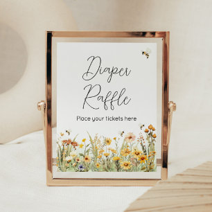 Wildflower Mommy to Bee Baby Shower Diaper Raffle Poster