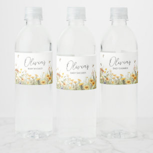 Wildflower Mommy to Bee Baby Shower Water Bottle Label