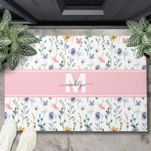 Wildflower Monogram Doormat