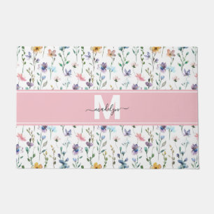 Wildflower Monogram Doormat