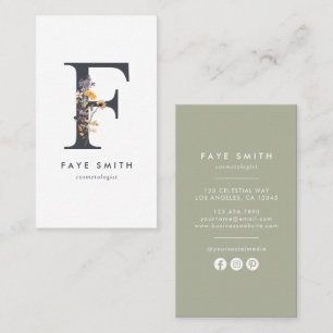 Wildflower Monogram F Business Card