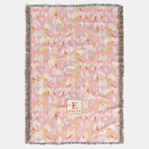 Wildflower Monogram Name Throw Blanket