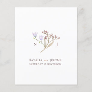 Wildflower monogram simple fall wedding guest info