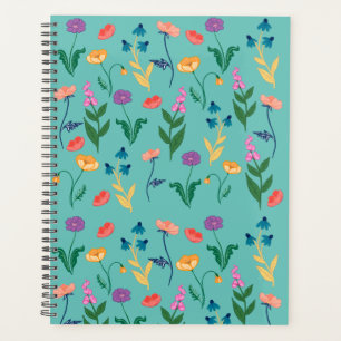 Wildflower Monthly Planner in Turquoise