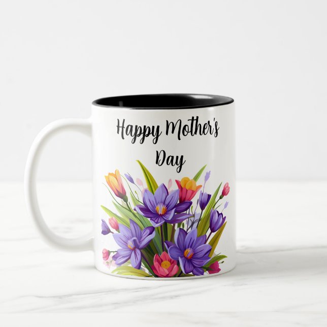 Wildflower Mother's Day 2024 Two-Tone Coffee Mug (Left)