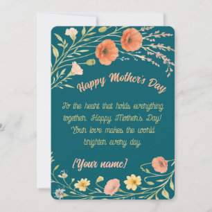 Wildflower Mother's Day Card Gift For Mom