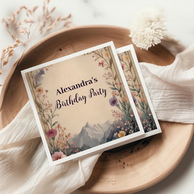 Wildflower Mountain Birthday Napkin (Creator Uploaded)