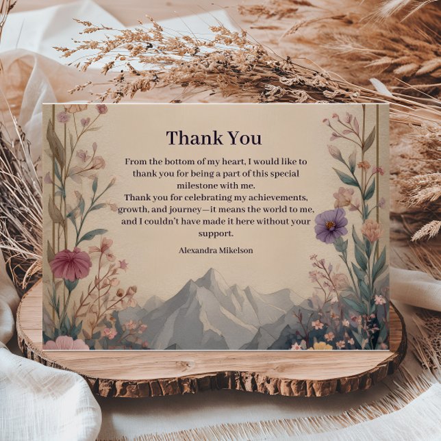 Wildflower Mountain Birthday Thank You Card (Creator Uploaded)