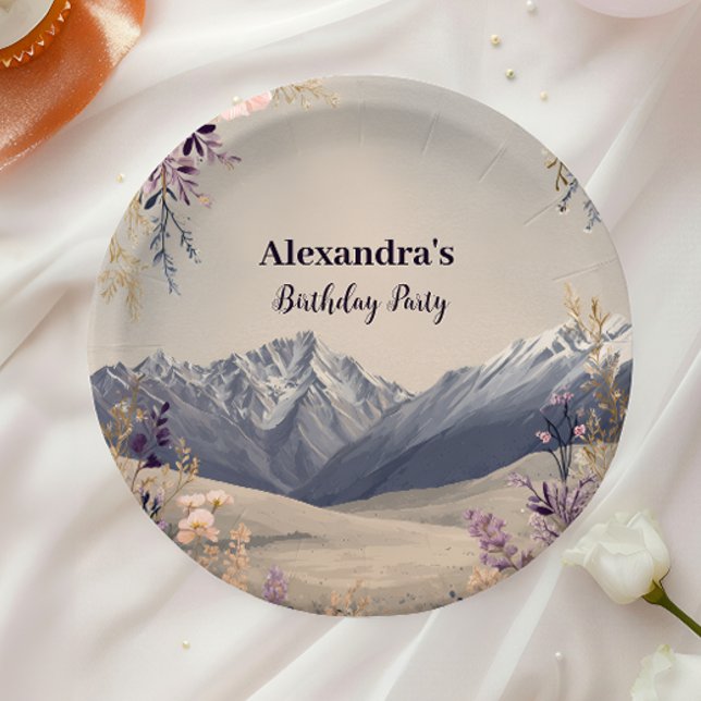 Wildflower Mountain Milestone Celebration Paper Plate (Creator Uploaded)