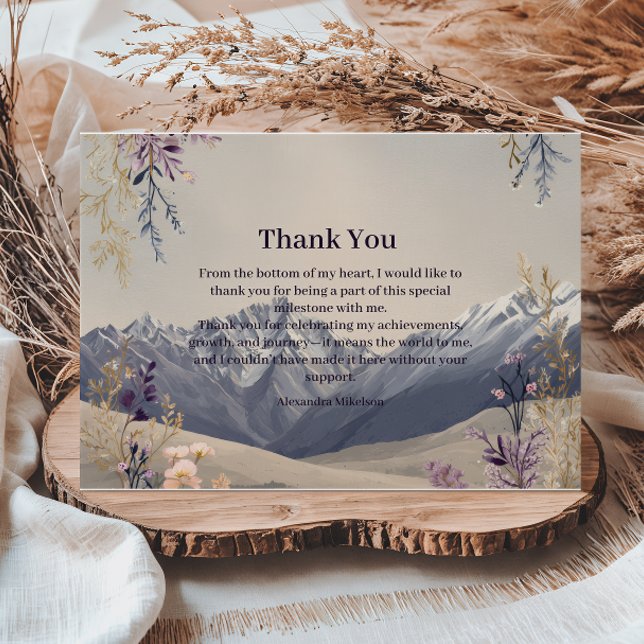 Wildflower Mountain Milestone Celebration Thank You Card (Creator Uploaded)