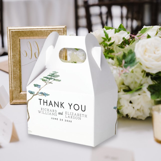 Wildflower Mountain Watercolor Wedding Favor Box (Creator Uploaded)