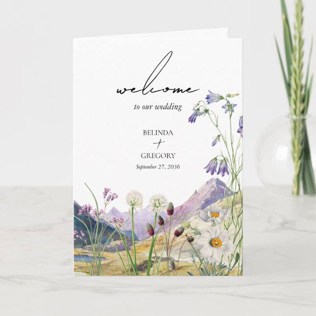 Wildflower Mountain Wedding Order of Service Program (Front)