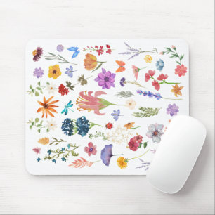 Wildflower Mouse Pad Botanical Desk Accessory