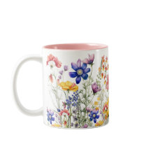 Wildflower Mug, Flower Cup, Floral Coffee Cup