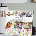 Wildflower My Beautiful Family First Names 7 Photo Plaque<br><div class="desc">Pretty wildflower photo display personalized with 7 of your favourite photos and your custom text, such as "my beautiful family" and the first names of your kids, in-laws and/or grandchildren. Your photos are displayed in rounded rectangle shapes and, if you have any problems with placement, try cropping your picture to...</div>