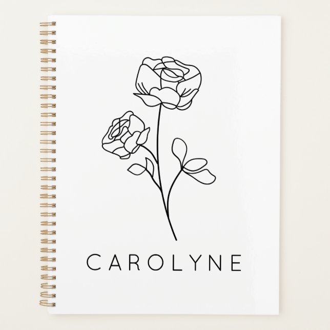 Wildflower Name Personalized Planner (Front)