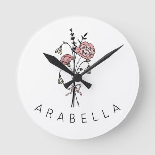 Wildflower  Name  Round Clock