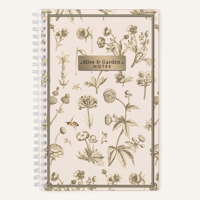 Wildflower Notebook Little Bee Beekeeper Gardeners (Front)