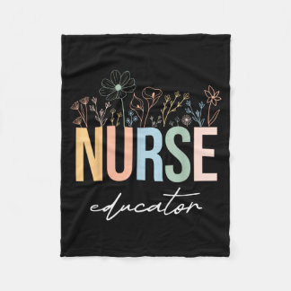 Wildflower Nurse Educator Nursing School Fleece Blanket