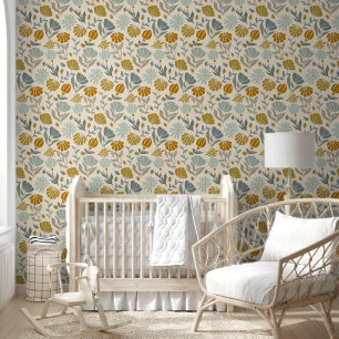 Wildflower nursery wallpaper wall treatments 
